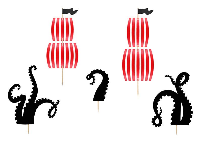 Piraten Caketopper 21cm 5st van Partydeco koop je bij Partywinkel