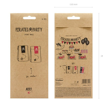 Piraten Uitdeelzakjes 18cm 6st van Partydeco koop je bij Partywinkel