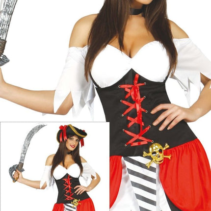 Piratenpak Dames Rood Luxe van Fiestas Guirca koop je bij Partywinkel