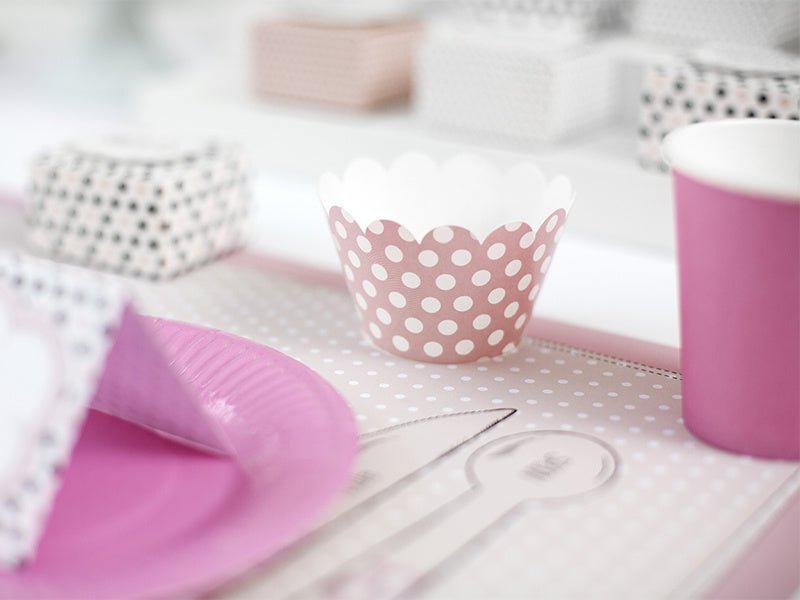 Placemats Roze Zwart 40cm 6st van Partydeco koop je bij Partywinkel
