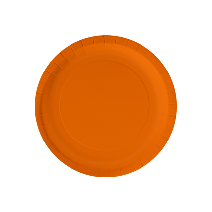 Assiettes orange rondes 23cm 8pcs