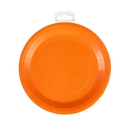 Assiettes orange rondes 23cm 8pcs