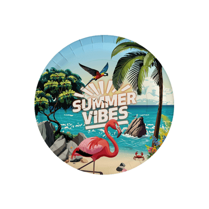 Assiettes colorées Summer Vibes 22.8cm 8pcs