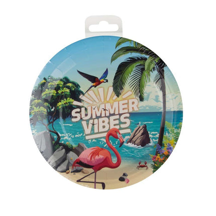 Assiettes colorées Summer Vibes 22.8cm 8pcs