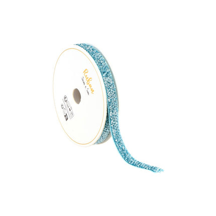 RUBAN BLEU POLAIRE PAILLETÉ 10 MM X 3 M