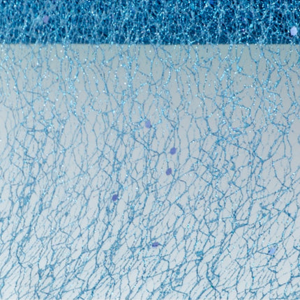 RUBAN DE TABLE BLEU POLAIRE PAILLETÉ 10CM X 5M