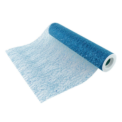 Chemin de table bleu pailleté 5m
