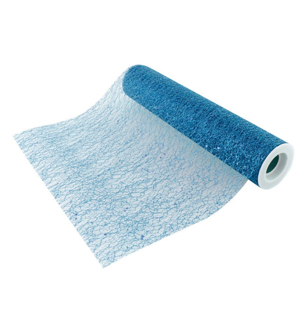 Chemin de table bleu pailleté 5m