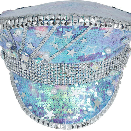 Police blue hat with pearls, adult van Fiestas Guirca koop je bij Partywinkel
