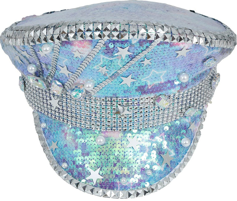 Police blue hat with pearls, adult van Fiestas Guirca koop je bij Partywinkel