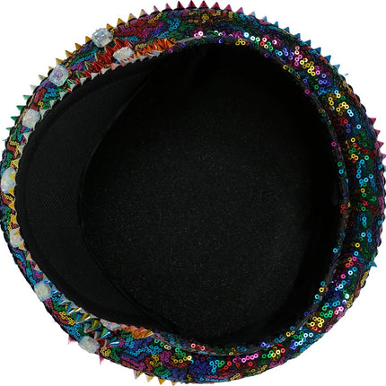 Police multicolor hat with studs, adult van Fiestas Guirca koop je bij Partywinkel