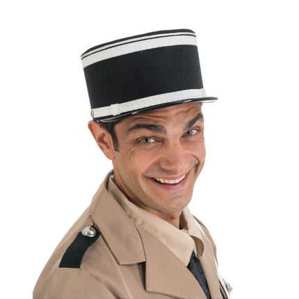 Casquette de gendarme français, noire et blanche