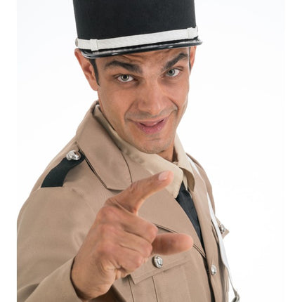 Casquette de gendarme français, noire et blanche