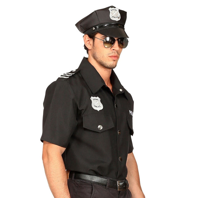 Politie Blouse Zwart Heren van Widmann koop je bij Partywinkel
