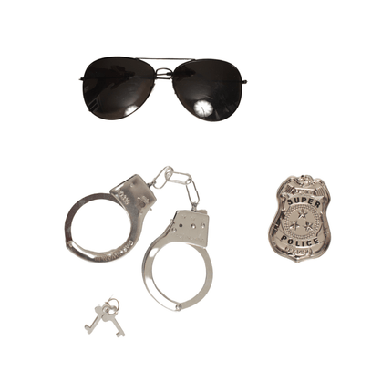 Politie Verkleedset Zilver 3 delig van Partychimp koop je bij Partywinkel