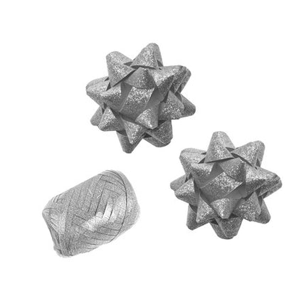 Polyband combi set glitter silver (1 oeuf, 2 rosettes)