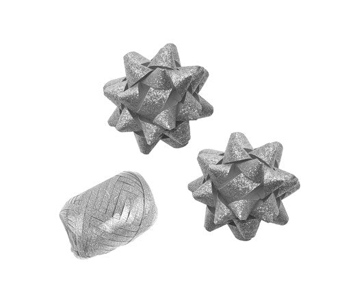 Polyband combi set glitter silver (1 oeuf, 2 rosettes)