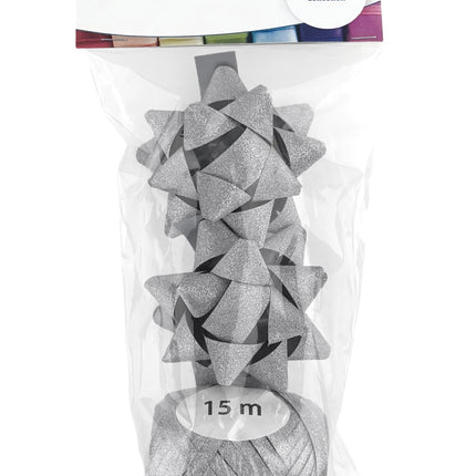 Polyband combi set glitter silver (1 oeuf, 2 rosettes)