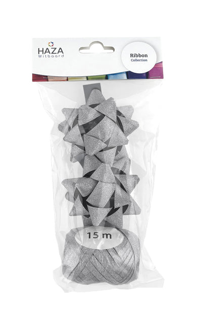 Polyband combi set glitter silver (1 oeuf, 2 rosettes)