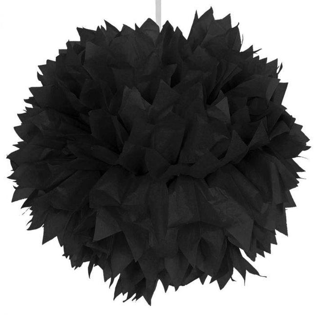 Pompon Zwart 30cm van Folat koop je bij Partywinkel