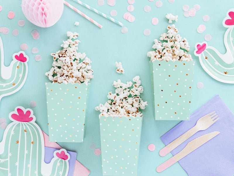 Popcorn Bakjes Mint Groen 12,5cm 6st van Partydeco koop je bij Partywinkel