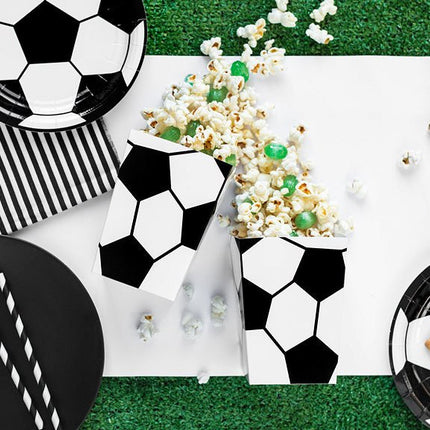 Popcorn Bakjes Voetbal 12cm 6st van Partydeco koop je bij Partywinkel