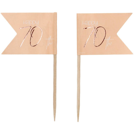 Prikkers 70 Jaar Rose Goud 6,5cm 36st van Folat koop je bij Partywinkel