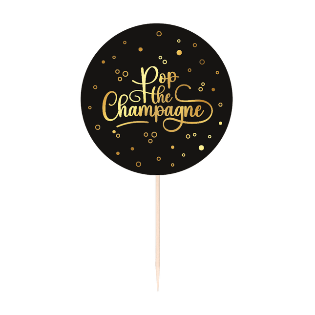 prikkers - Pop the Champagne - zwart van WeFiesta koop je bij Partywinkel