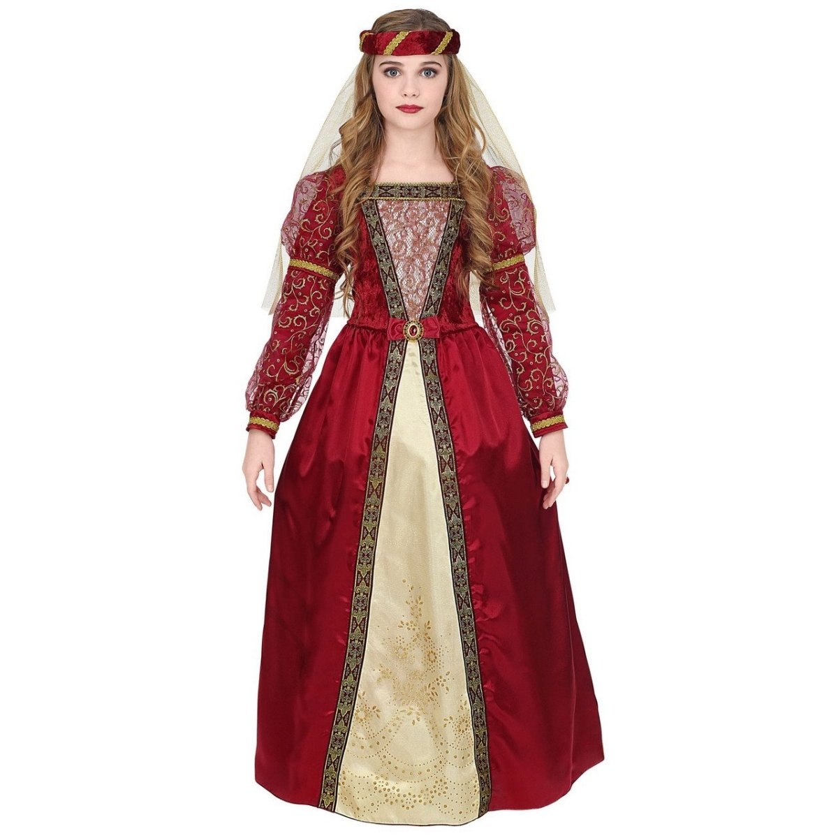 Robe de princesse Rouge Fille Moyen Âge – Partywinkel