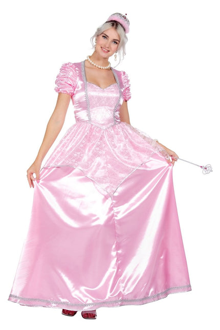 Prinsessen jurk lang roze - Partywinkel - 8720059073849