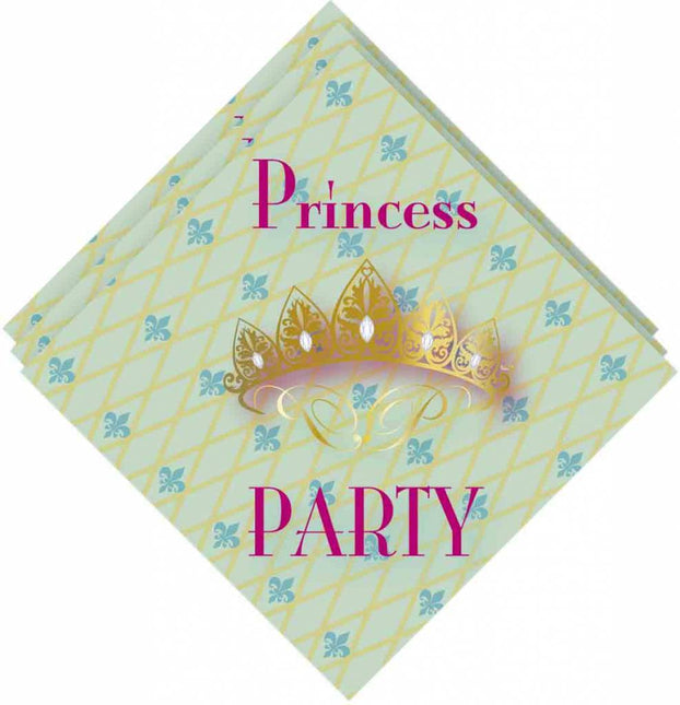 Prinsessen Servetten Party 33cm 20st van Haza Witbaard koop je bij Partywinkel