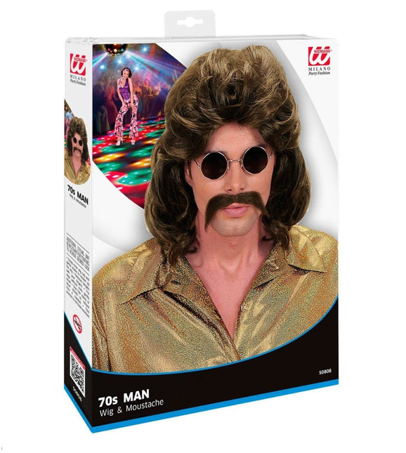 Pruik 70'S Bruin van Widmann koop je bij Partywinkel