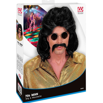 Pruik 70'S Zwart van Widmann koop je bij Partywinkel