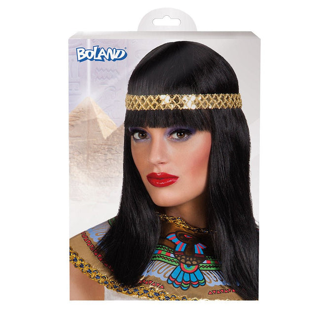 Pruik Cleopatra Met Hoofdband van Boland koop je bij Partywinkel