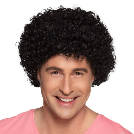 Pruik Curly zwart van Boland koop je bij Partywinkel