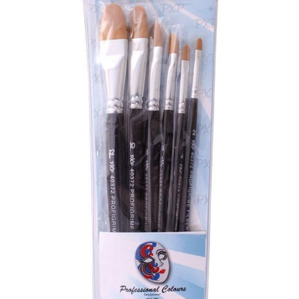 PXP 6 Brushes Filbert Profigrime Synthetic van PXP Professional Colours koop je bij Partywinkel