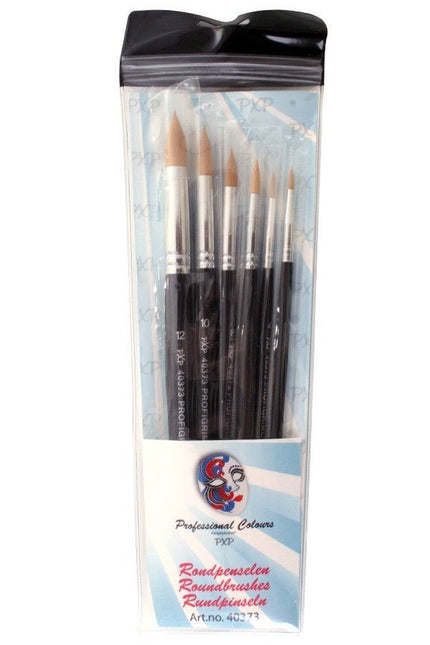 PXP 6 Brushes Round Profigrime Synthetic van PXP Professional Colours koop je bij Partywinkel