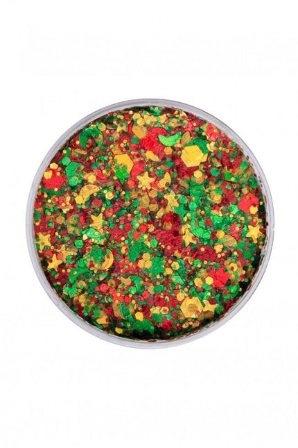 PXP Pressed Chunky Glitter Creme Big Red/Yellow/Green 40ml van PXP Professional Colours koop je bij Partywinkel