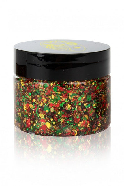 PXP Pressed Chunky Glitter Creme Big Red/Yellow/Green 40ml van PXP Professional Colours koop je bij Partywinkel