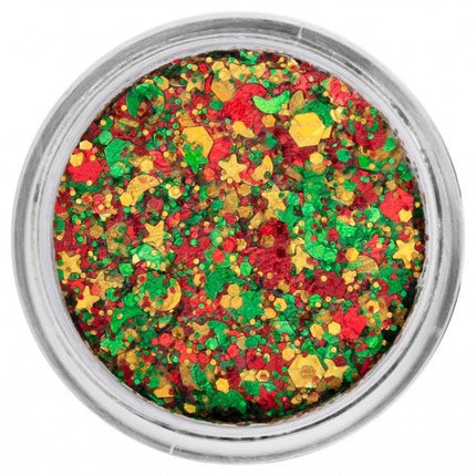 PXP Pressed Chunky Glitter Creme Red/Yellow/Green 10ml van PXP Professional Colours koop je bij Partywinkel
