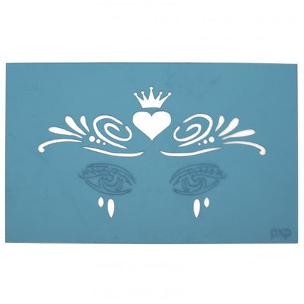 PXP Schmink Sjabloon Face Paint Hart Met Kroon van PXP Professional Colours koop je bij Partywinkel