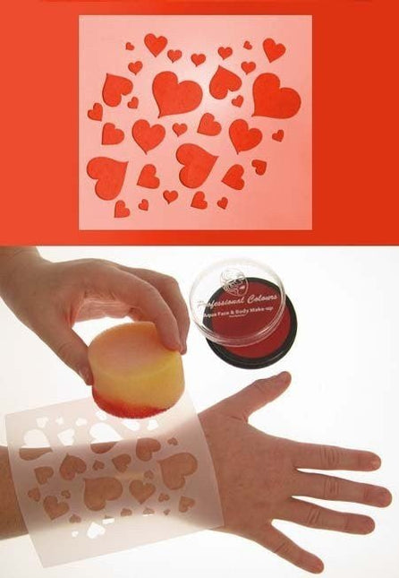 PXP Schmink Sjabloon Hartjes 12x13cm van PXP Professional Colours koop je bij Partywinkel