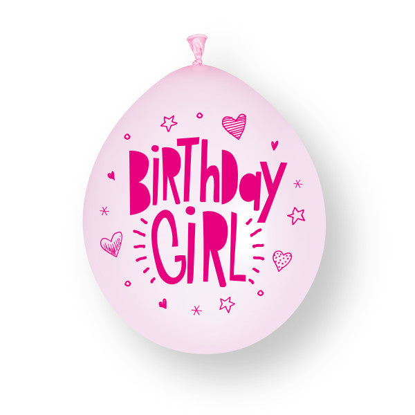 10pcs Birthday Girl 23cm Ballons en latex