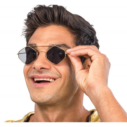 Lunettes Rapper - Avec monture en métal à carreaux - 14 cm x 13.5 cm x 4.6 cm