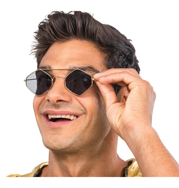 Lunettes Rapper - Avec monture en métal à carreaux - 14 cm x 13.5 cm x 4.6 cm