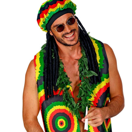 Rasta Muts Gekleurd Met Dreadlocks van Widmann koop je bij Partywinkel