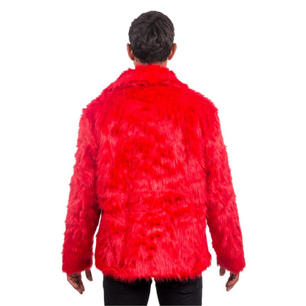 Manteau de fausse fourrure rouge - Unisexe