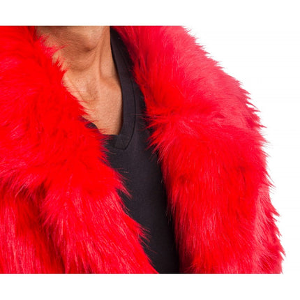 Manteau de fausse fourrure rouge - Unisexe