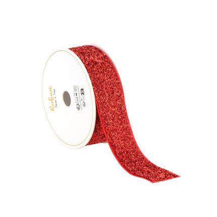Ruban Rouge Pailleté 25Mm 3m