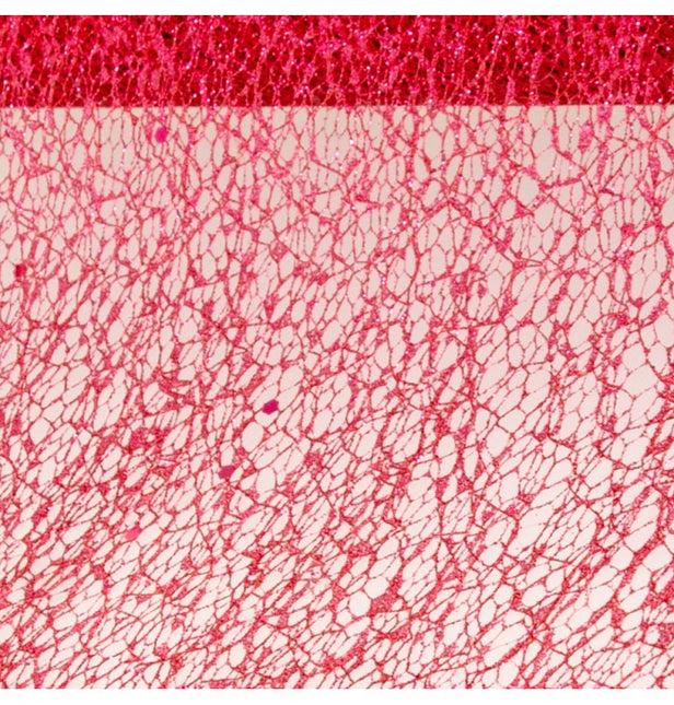RUBAN DE TABLE ROUGE PAILLETÉ 10CM X 5M
